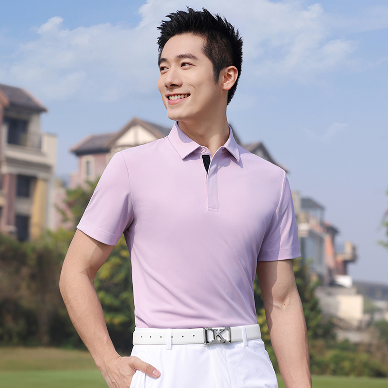 HT042-151 Sunshine Golf UV Protection Quick-Dry Silk Short Sleeve Polo, Unisex