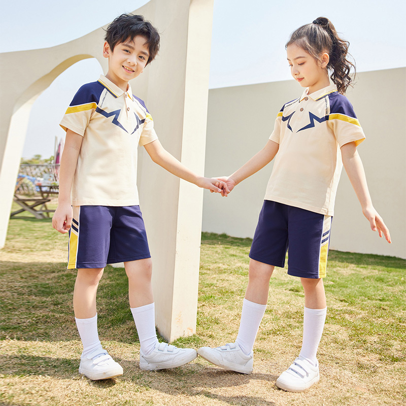 HT054-2218夏季拉架珠地polo衫短裙短褲套裝