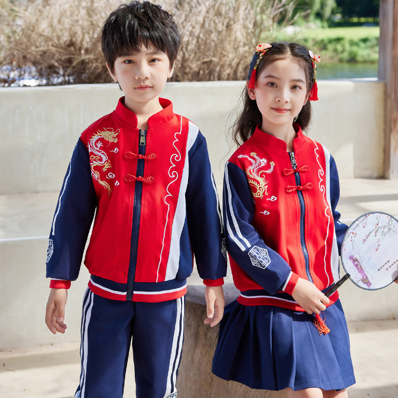 HT054-2252 – Spring/Autumn Bi-Stretch Ponte Roma Chinese-Style Vintage Sportswear Set (Top & Pants)