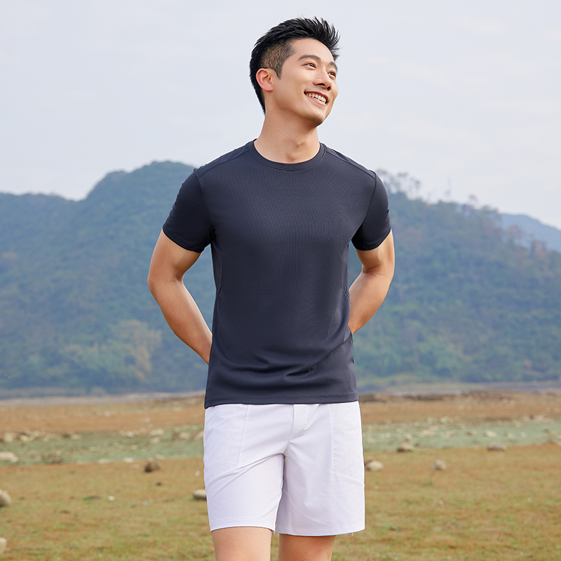 HT042-181 Golf outdoor sports series – super?conductive quick?dry technology value short?sleeve crew?neck T?shirt