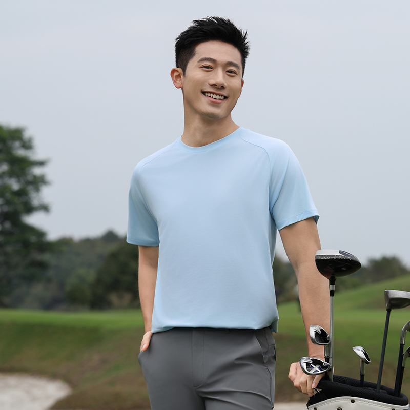 HT042-184 Premium golf sports series – permanent quick?dry non?stick short?sleeve crew?neck T?shirt