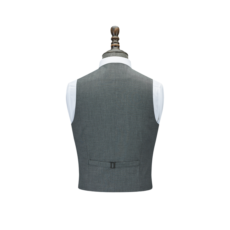 HT051-049-3 Men's grey houndstooth stretch modal nylon five?button front?placket vest