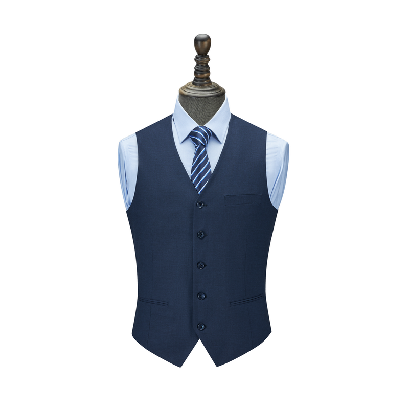 HT051-051-3 Men's navy blue stretch lyocell five?button front?placket vest