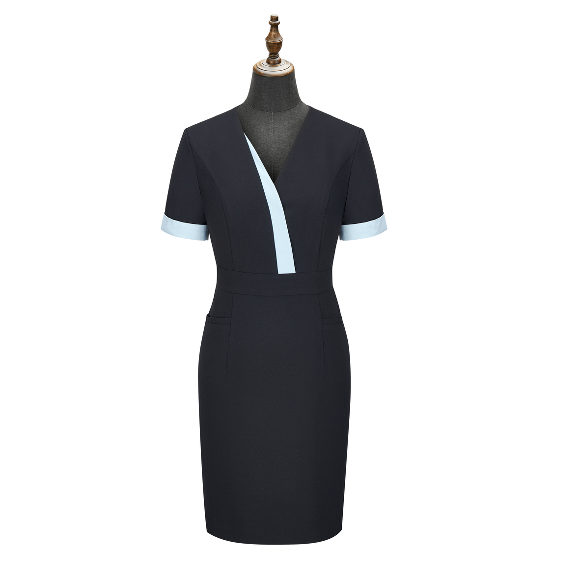 HT052-012 Stretch navy dress